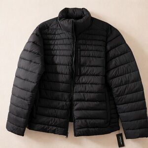 Kenneth Cole Lightweight Quilted Puffer Jacket Black Size L NWT